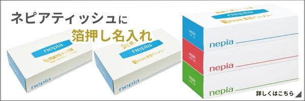 ネピアティッシュに箔押し名入れ